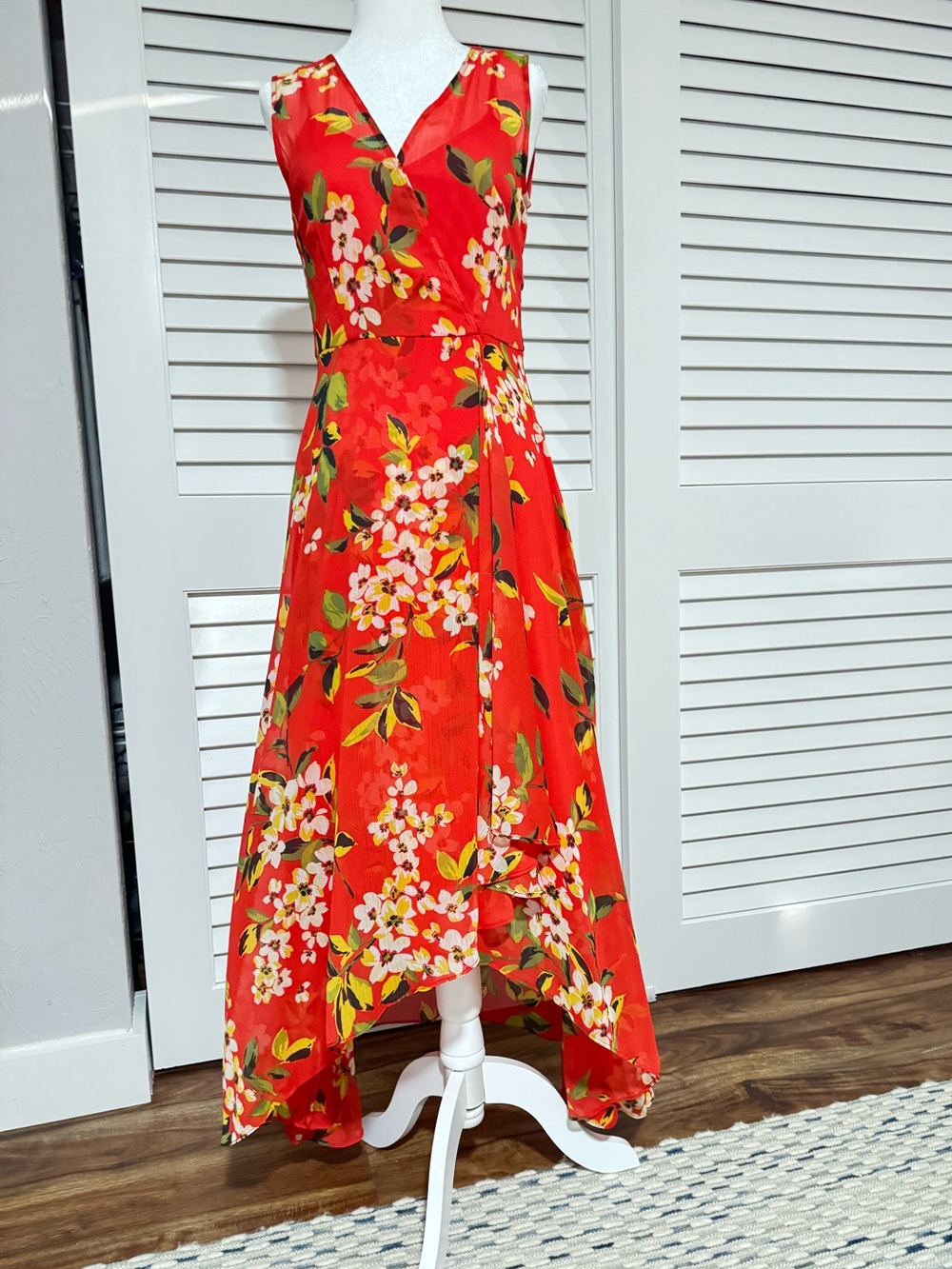 Calvin Klein Orange Floral Maxi Dress-size 2